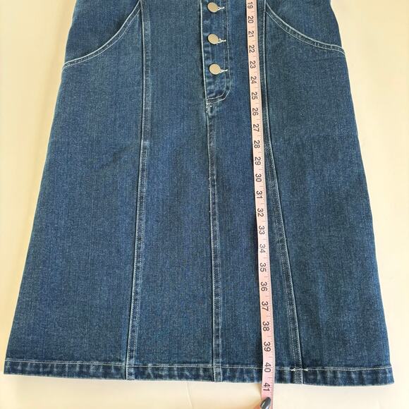 Cloud Ten Blue Denim Overall Casual Cotton Mini Dress Women’s Size Medium NWT - Picture 6 of 9